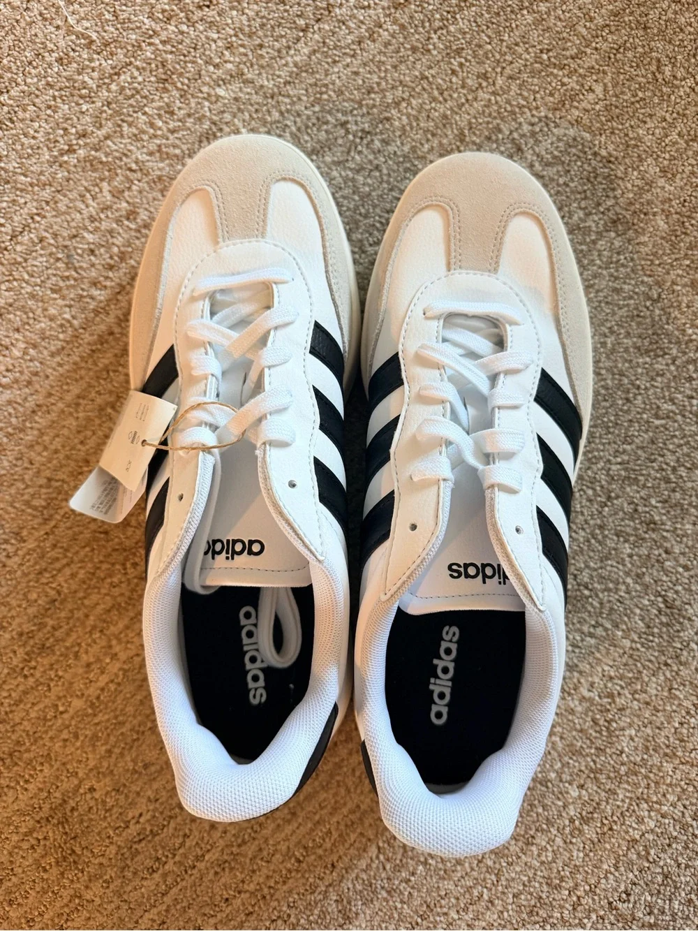 Adidas Barreda White and Black Low-Profile Sneakers